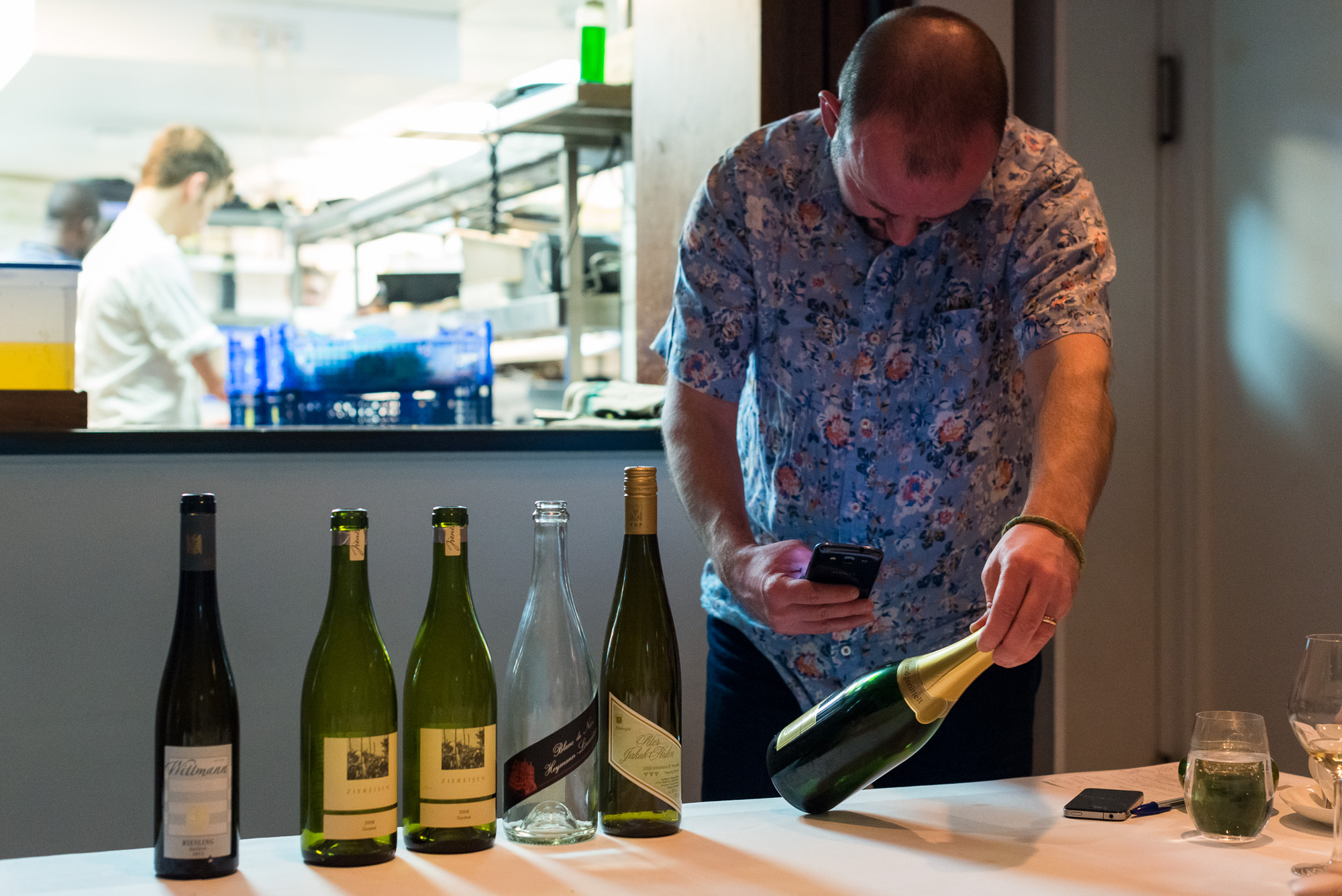 Robert checking out the wine line up