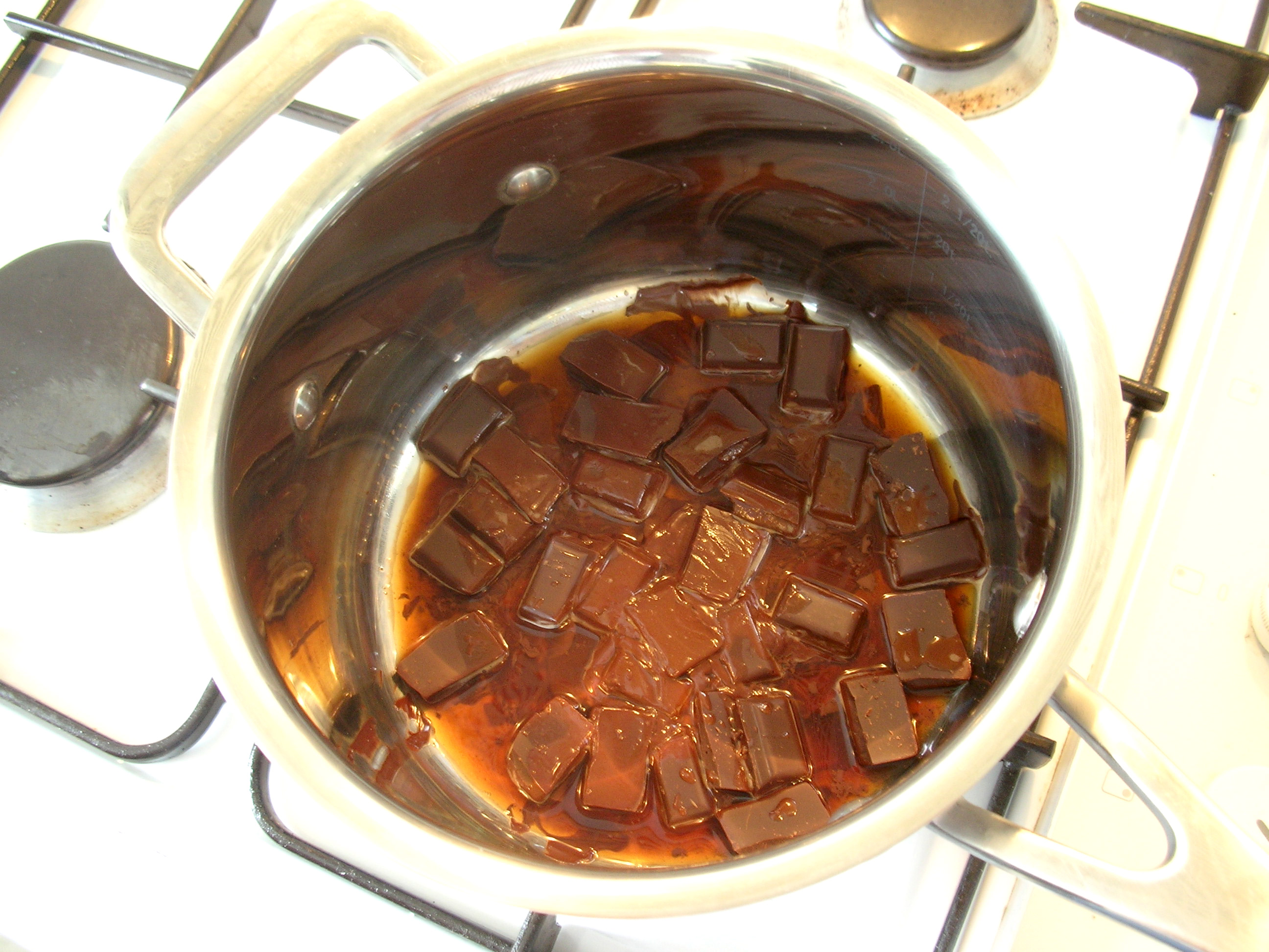 melting chocolate in coffee