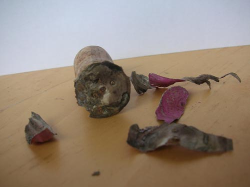 Mouldy cork and the unusual purple cap of the Silvaner bottle