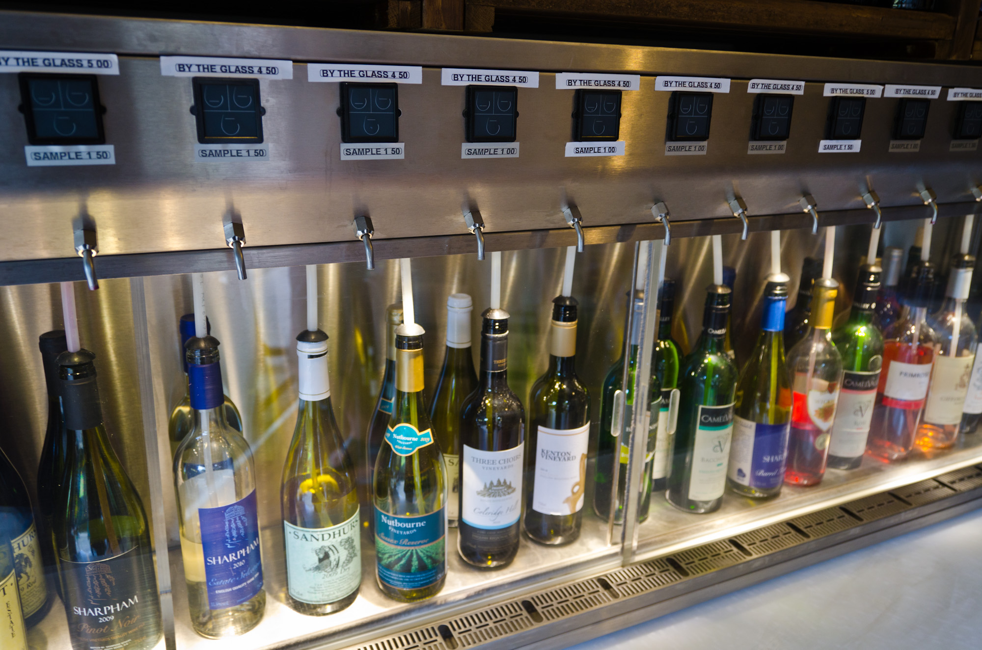 English wine in tasting machine